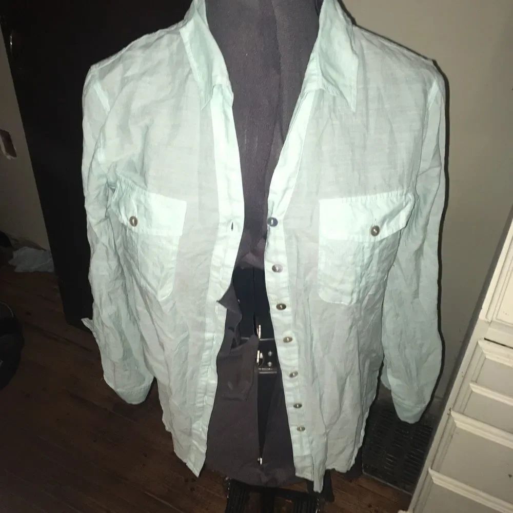 Chico’s 1 semi sheer button down shirt